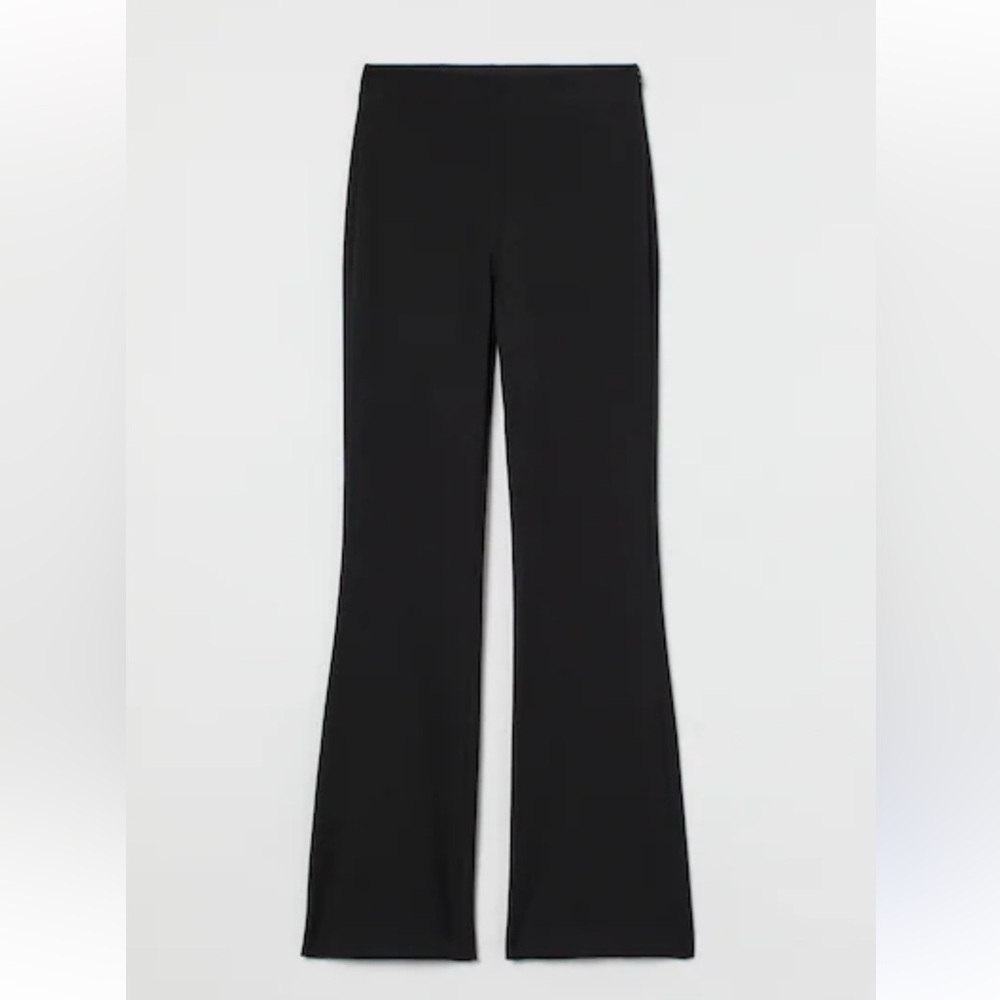 Gap black ribbed Flared Stretch Pants Size M